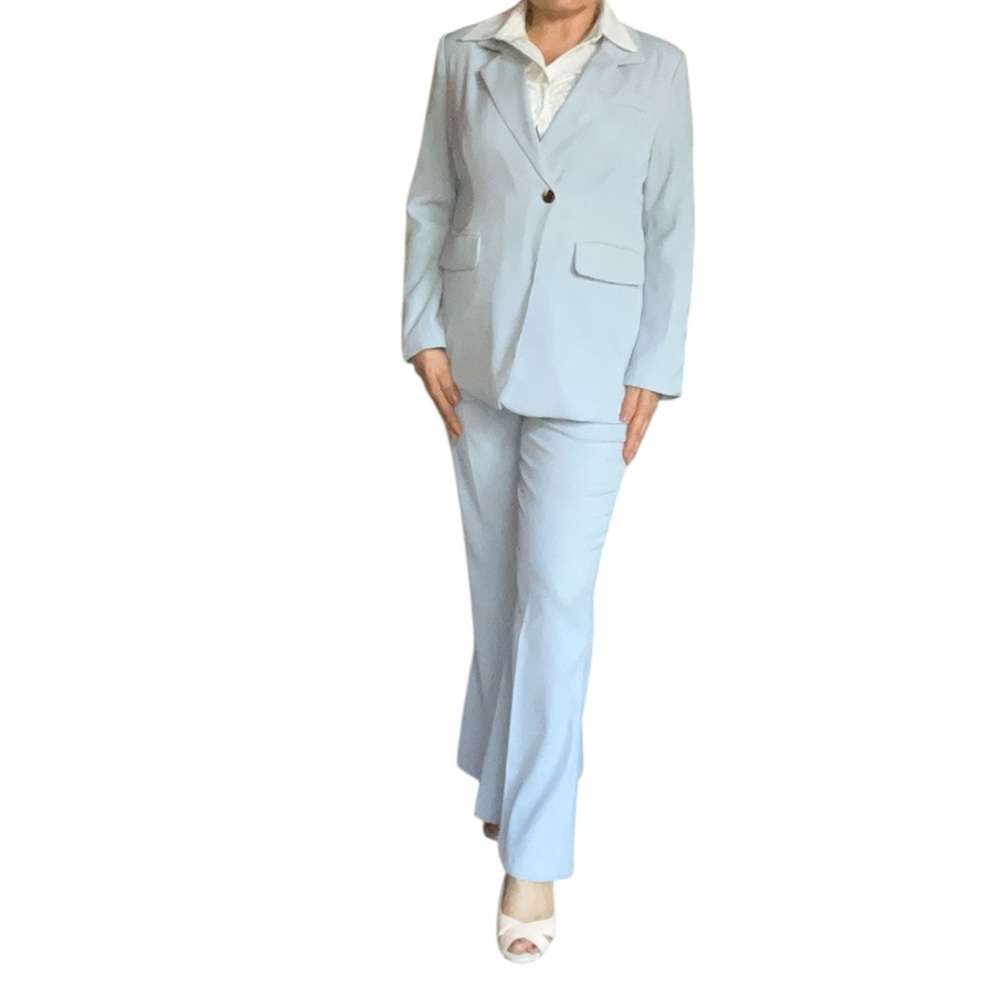 Chic Sky Blue Women's Pantsuit - Picture 2 of 11